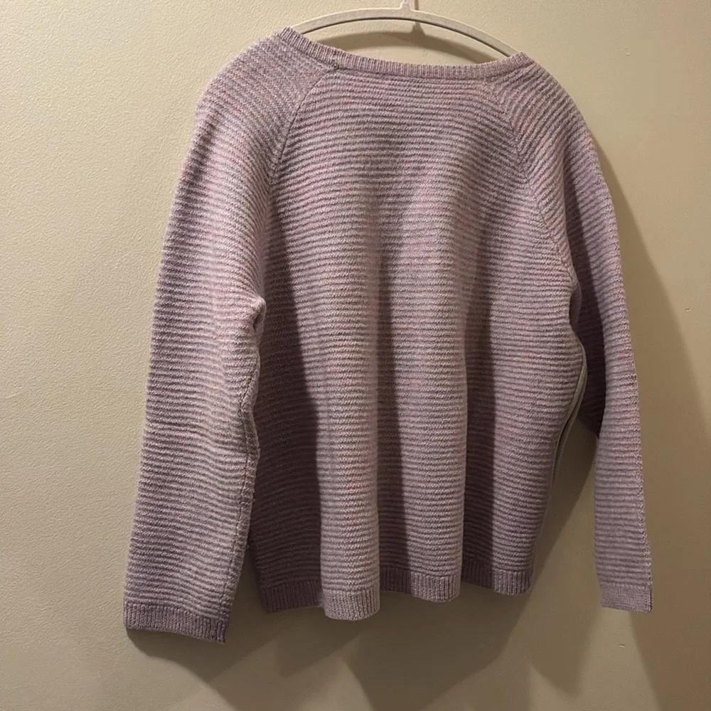 J. Crew Women's Purple Sweater - size XL - zip detail on side - 100% merino wool